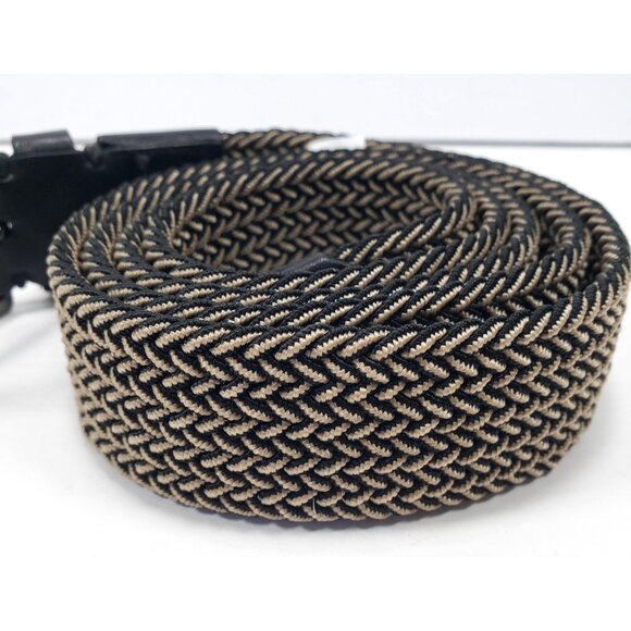 Tommy Bahama Belt Men's Sz Large/XLarge Braided Stretch & Leather Silver Buckle - Picture 2 of 6